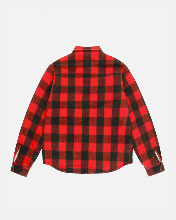 Unspoken | Stussy Sherpa Lined Buffalo Plaid Shirt - Red