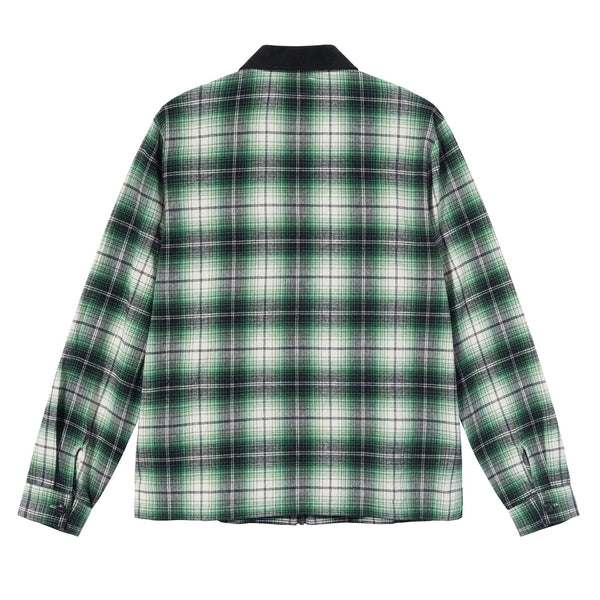Stussy Frank Plaid Zip LS Shirt - Green / Black - Unspoken