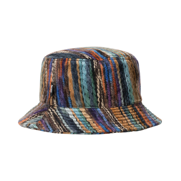 Mixed Yarn Stock Bucket Hat - Multi Color