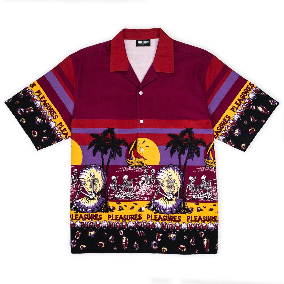 Beach Button Down -Burgundy