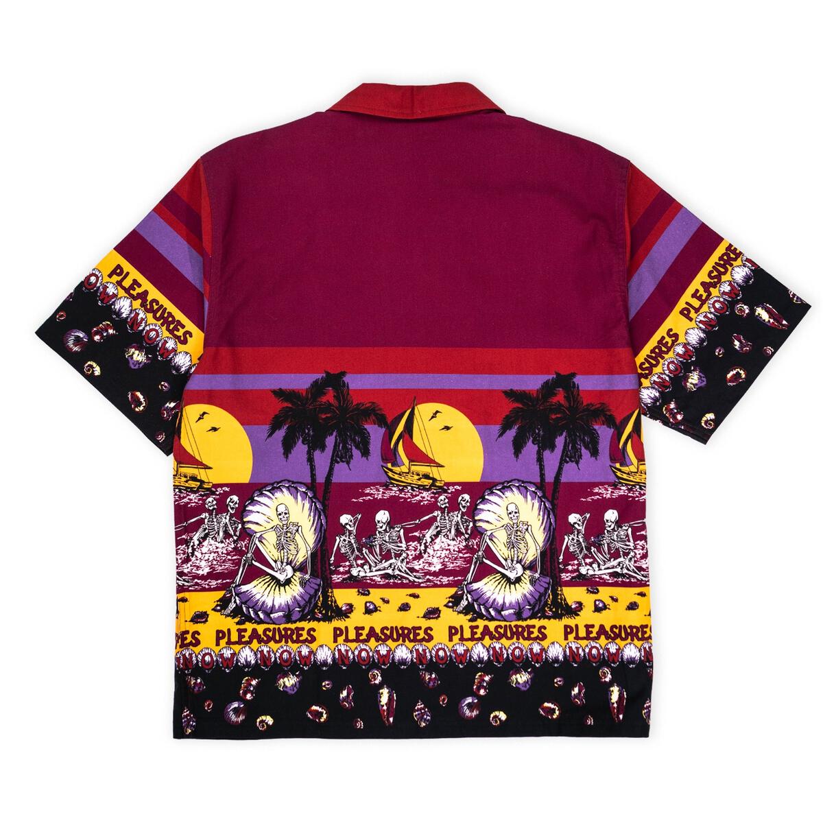 Beach Button Down -Burgundy