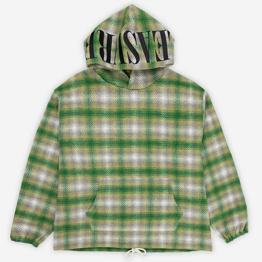 Beyond Plaid Woven Hoodie - Green