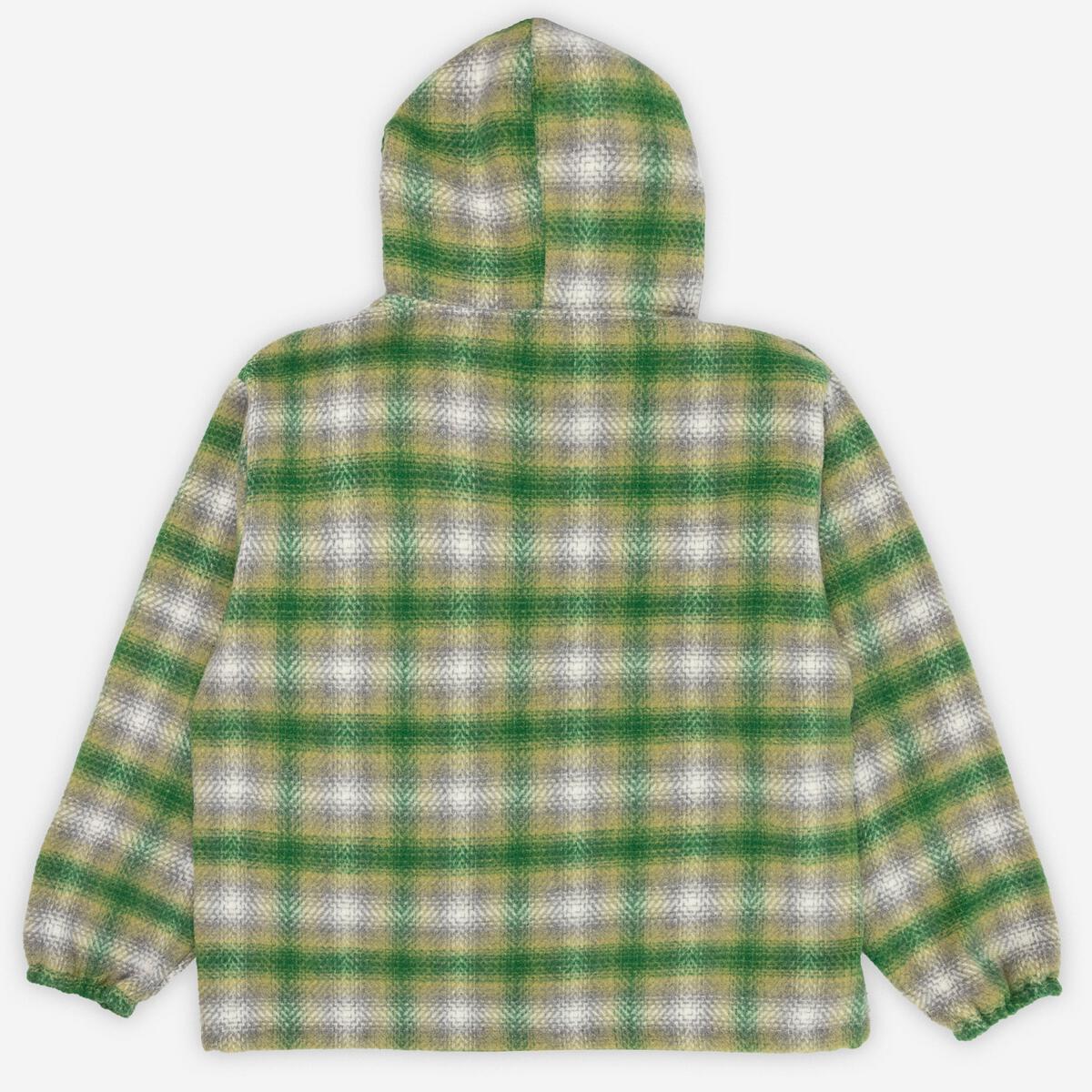 Beyond Plaid Woven Hoodie - Green