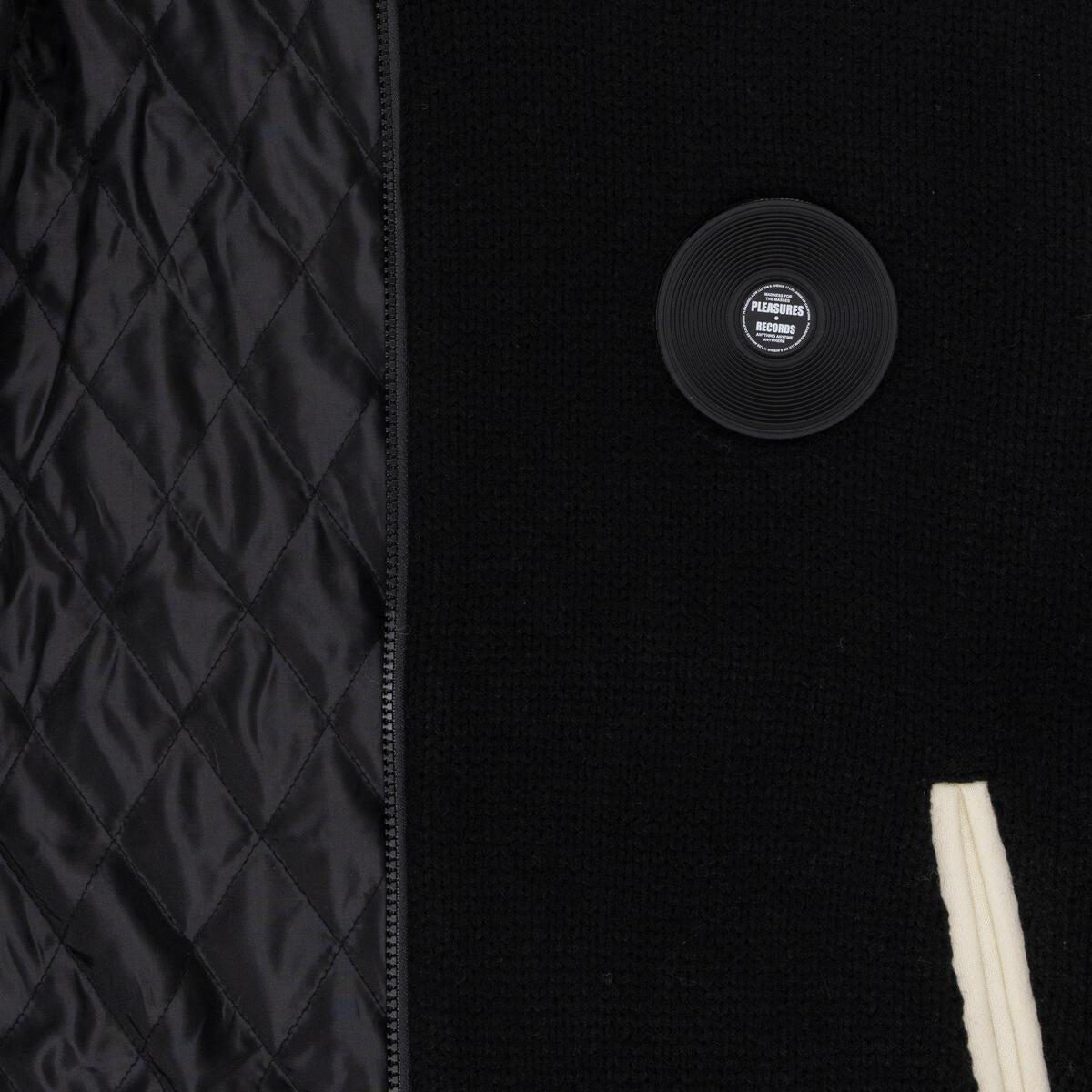 Smoke Knitted Varsity Jacket - Black