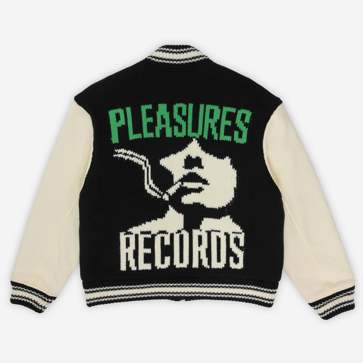 Smoke Knitted Varsity Jacket - Black