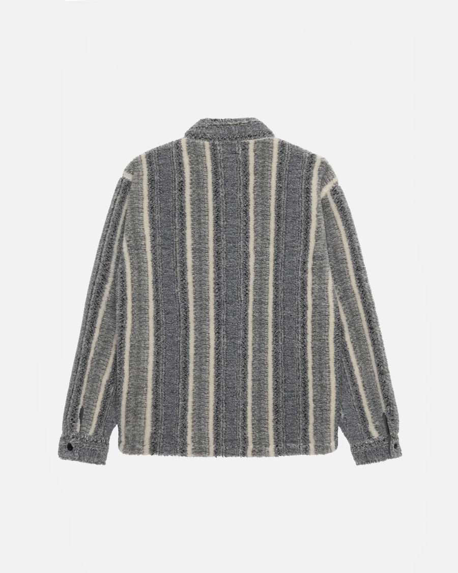 Stripe Sherpa Shirt - Charcoal