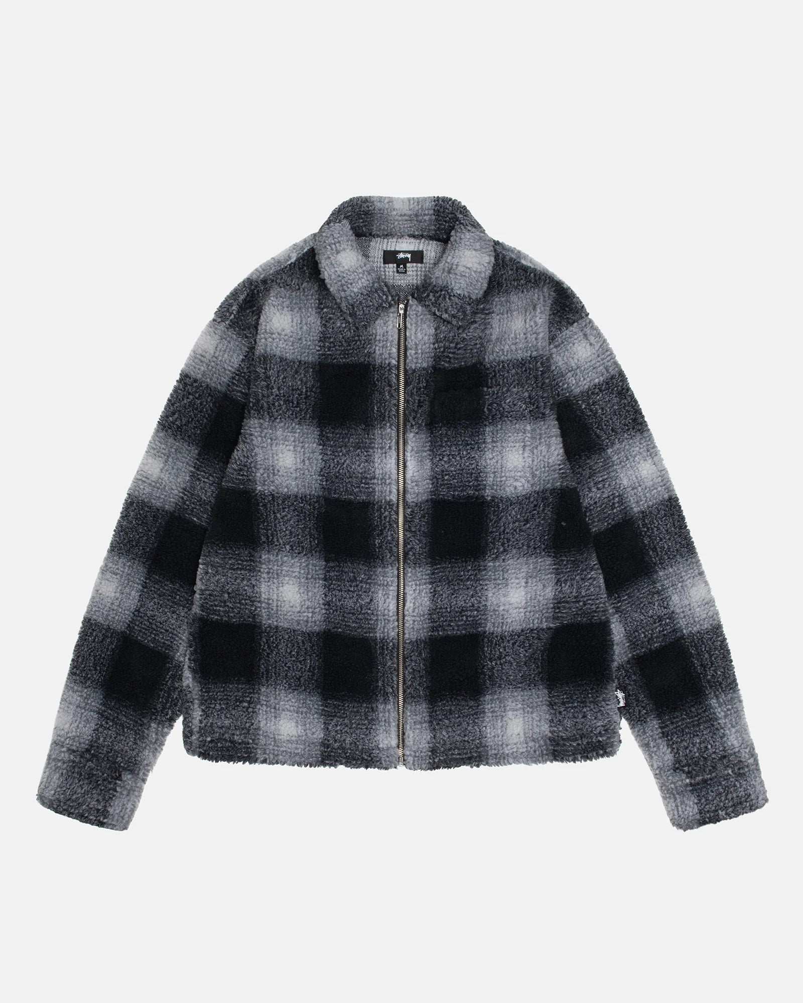 Zip Sherpa Sherpa Plaid - Black