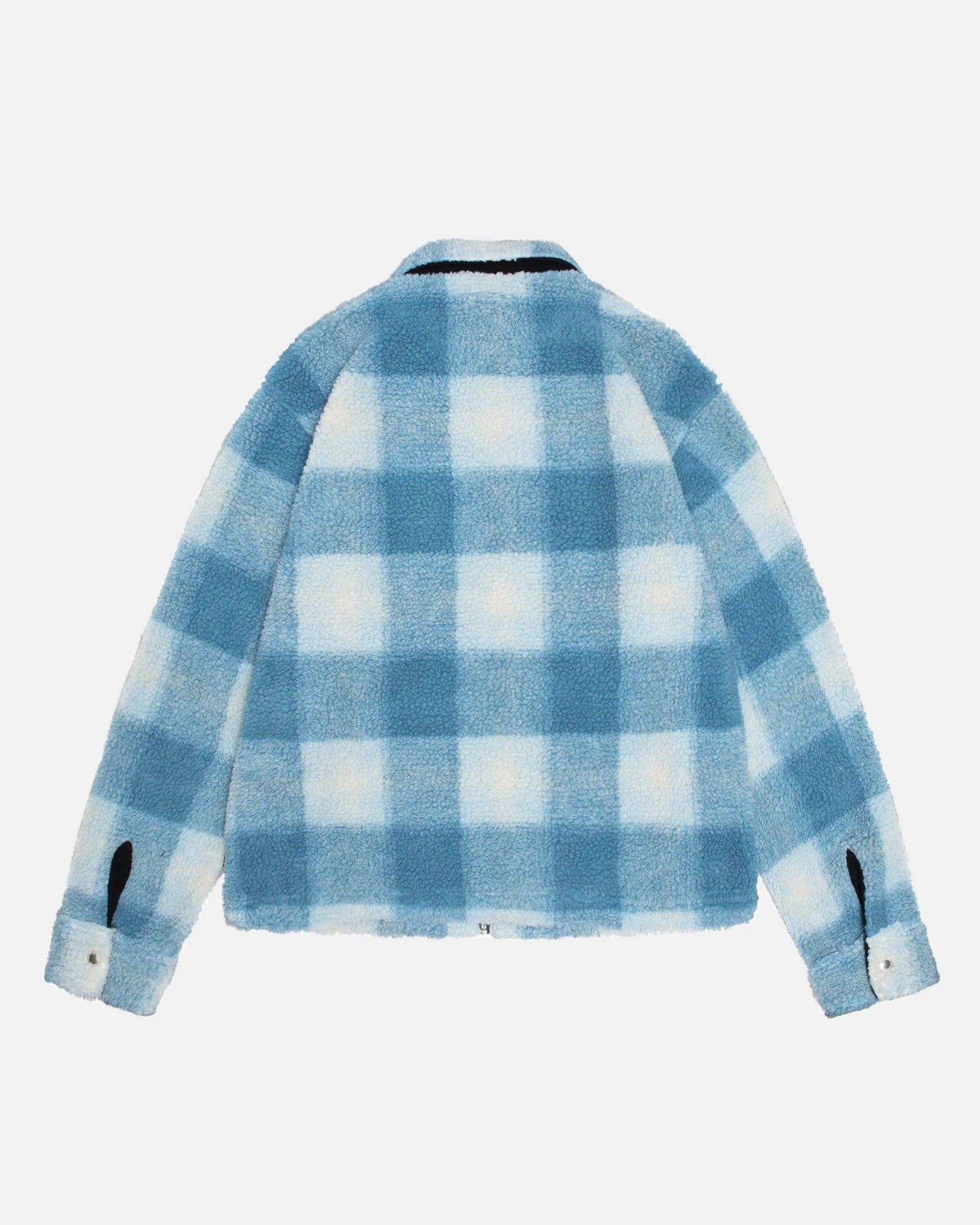 Zip Sherpa Sherpa Plaid - Light Blue