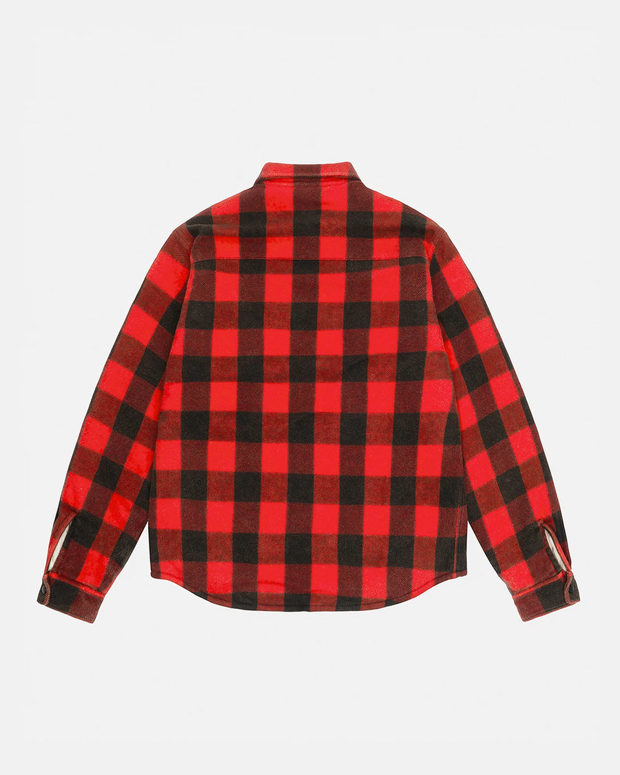 Sherpa Lined Buffalo Plaid Shirt - Red