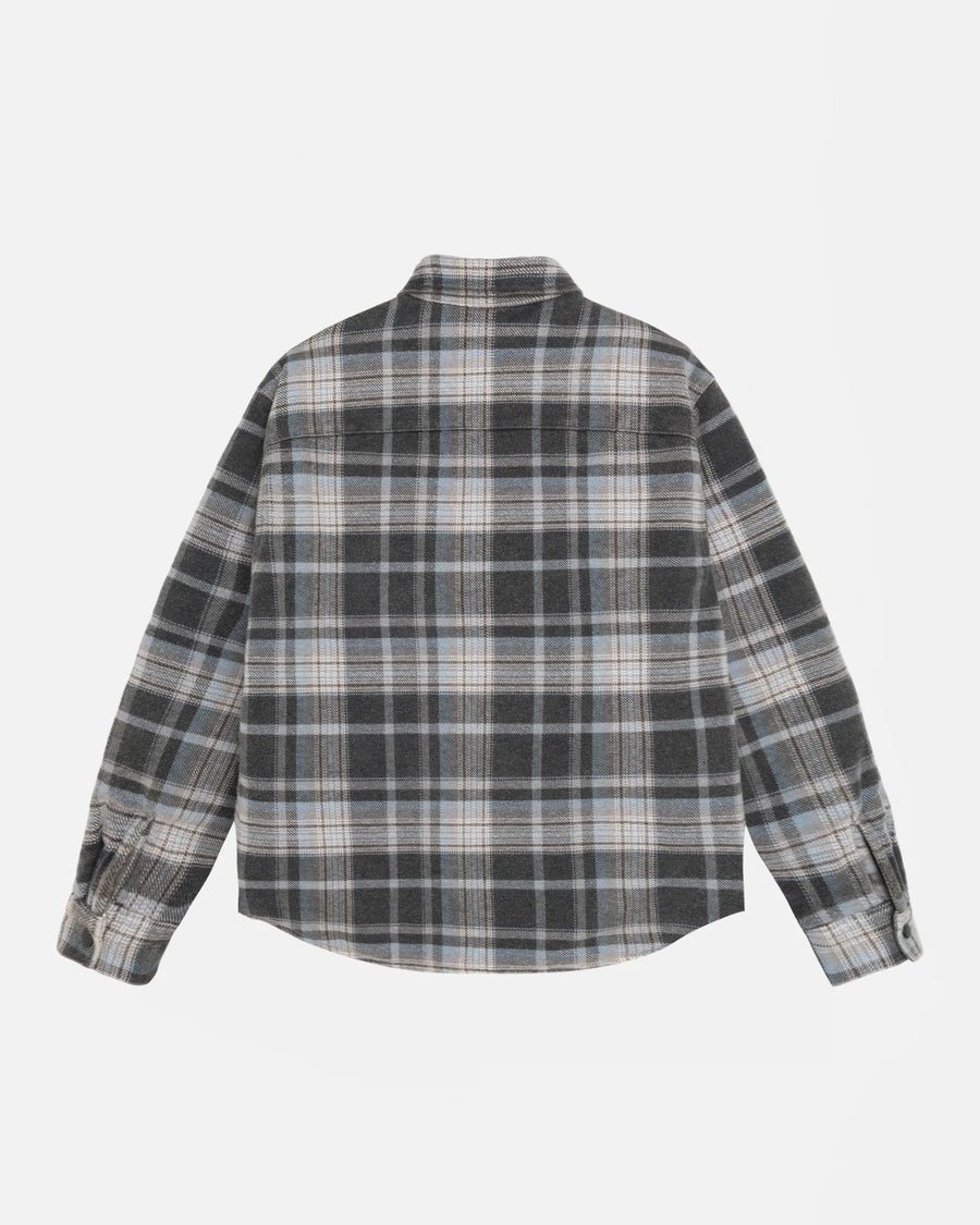 Heavy Washed Plaid Shirt - Blue