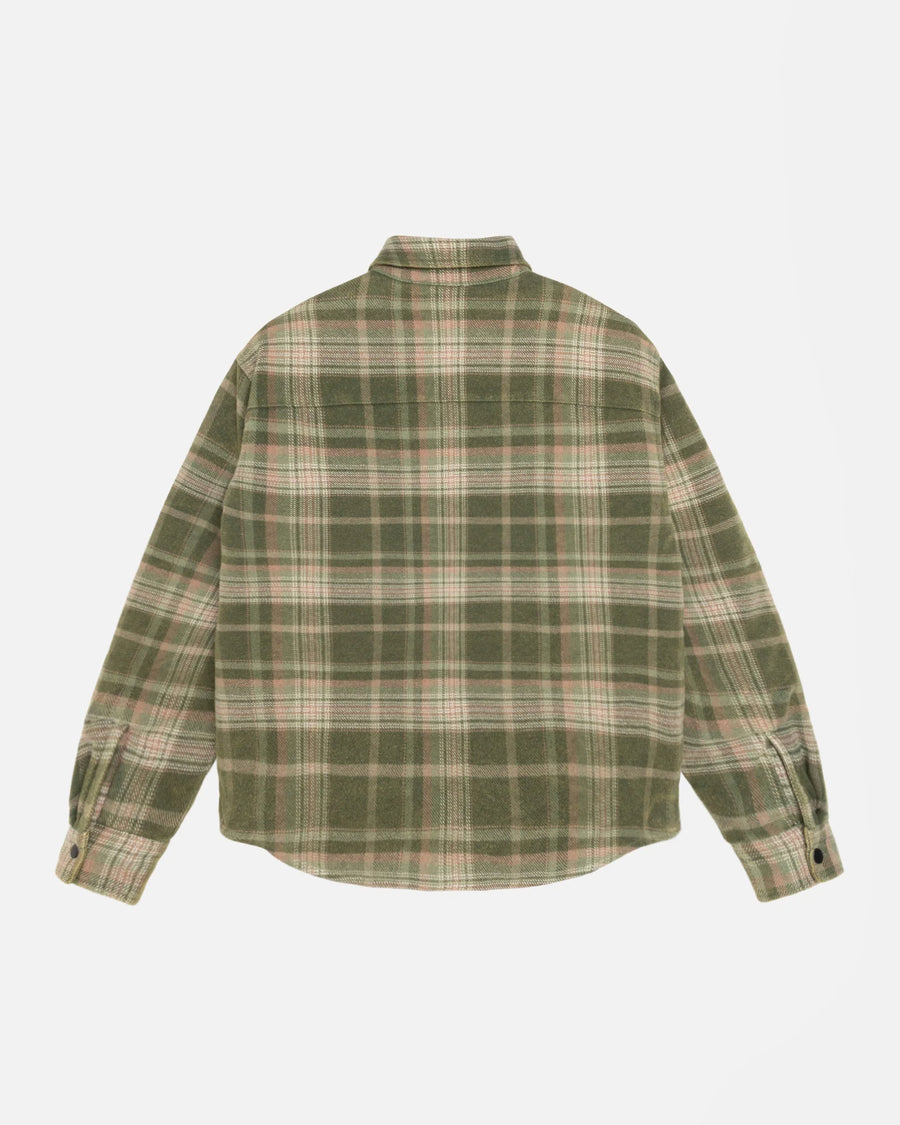 Heavy Washed Plaid Shirt - Green