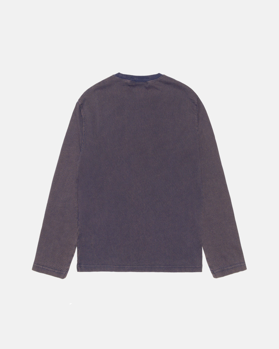 2 Tone Cotton Mesh Crew - Navy