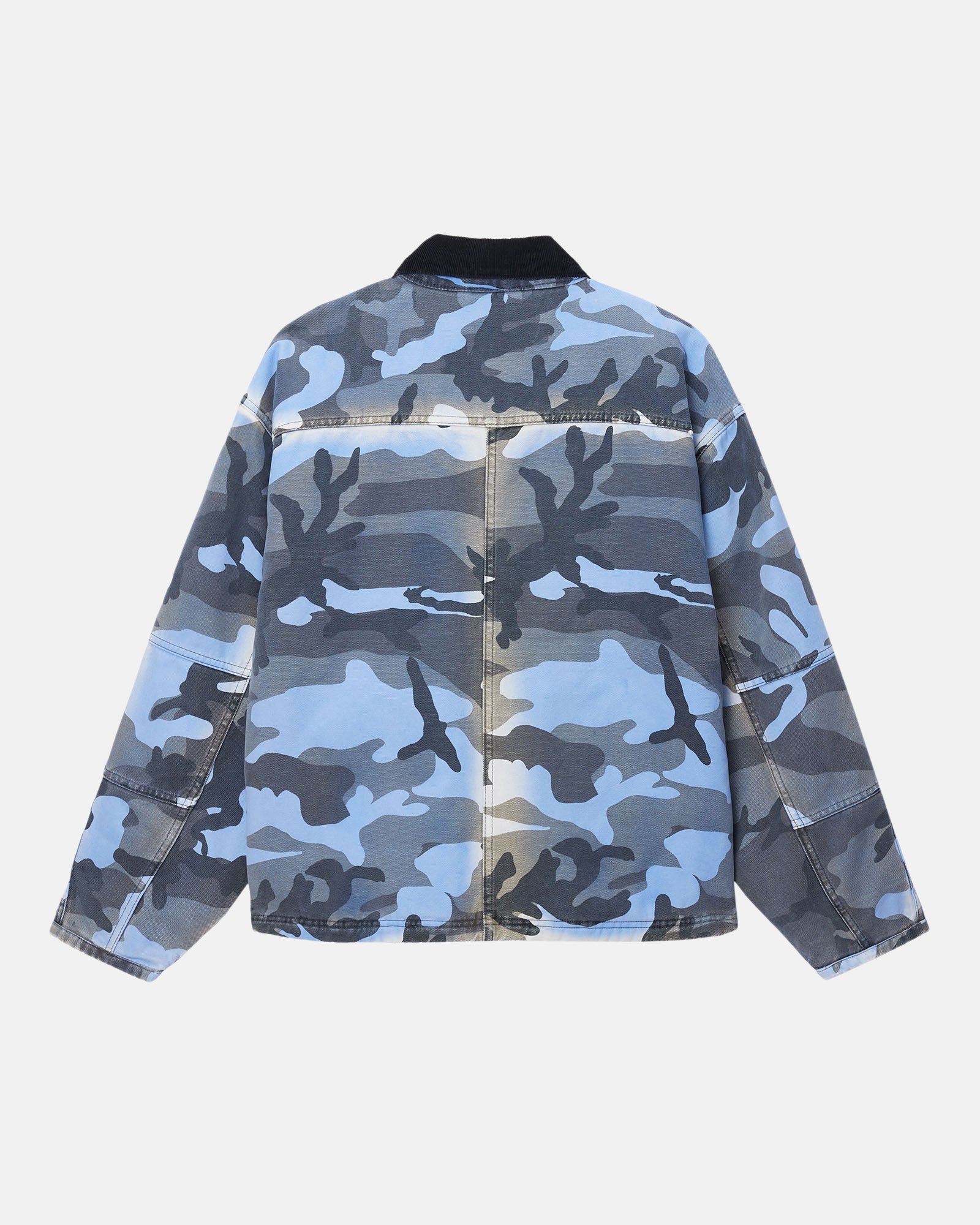 Shop Jacket Spray Dye Canvas - Camo Blue