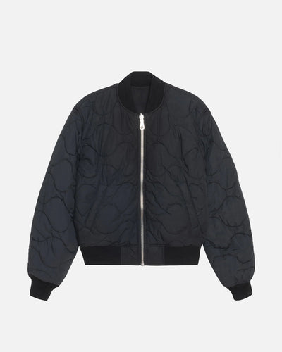 Quilted Bomber Waxed - Black