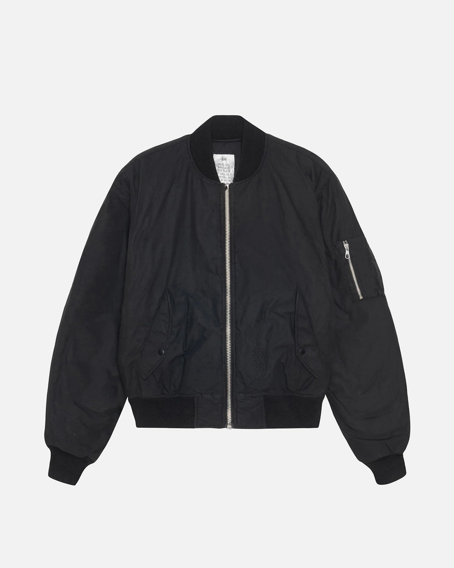 Quilted Bomber Waxed - Black