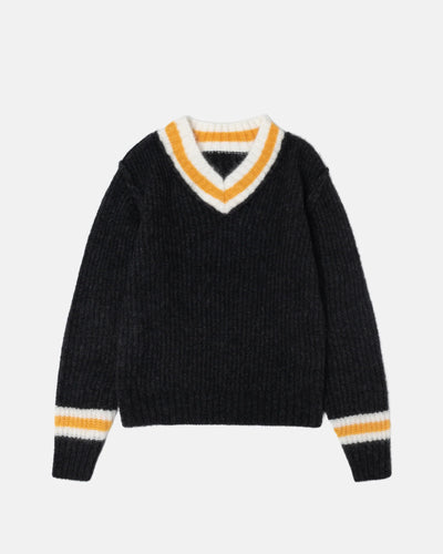 Mohair Tennis Sweater - Charcoal
