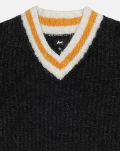 Mohair Tennis Sweater - Charcoal
