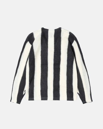 Stripe Brushed Cardigan- Natural