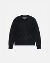 Loose Knit Cross Cable Sweater -Black