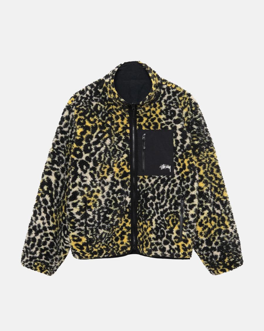 Sherpa Reversible Jacket - Yellow Leopard