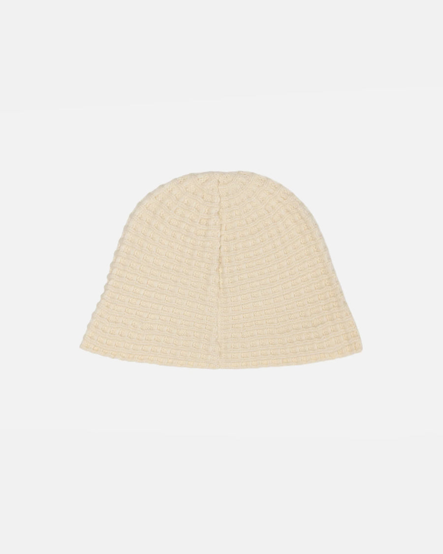 Waffle Knit Bucket Hat - Bone