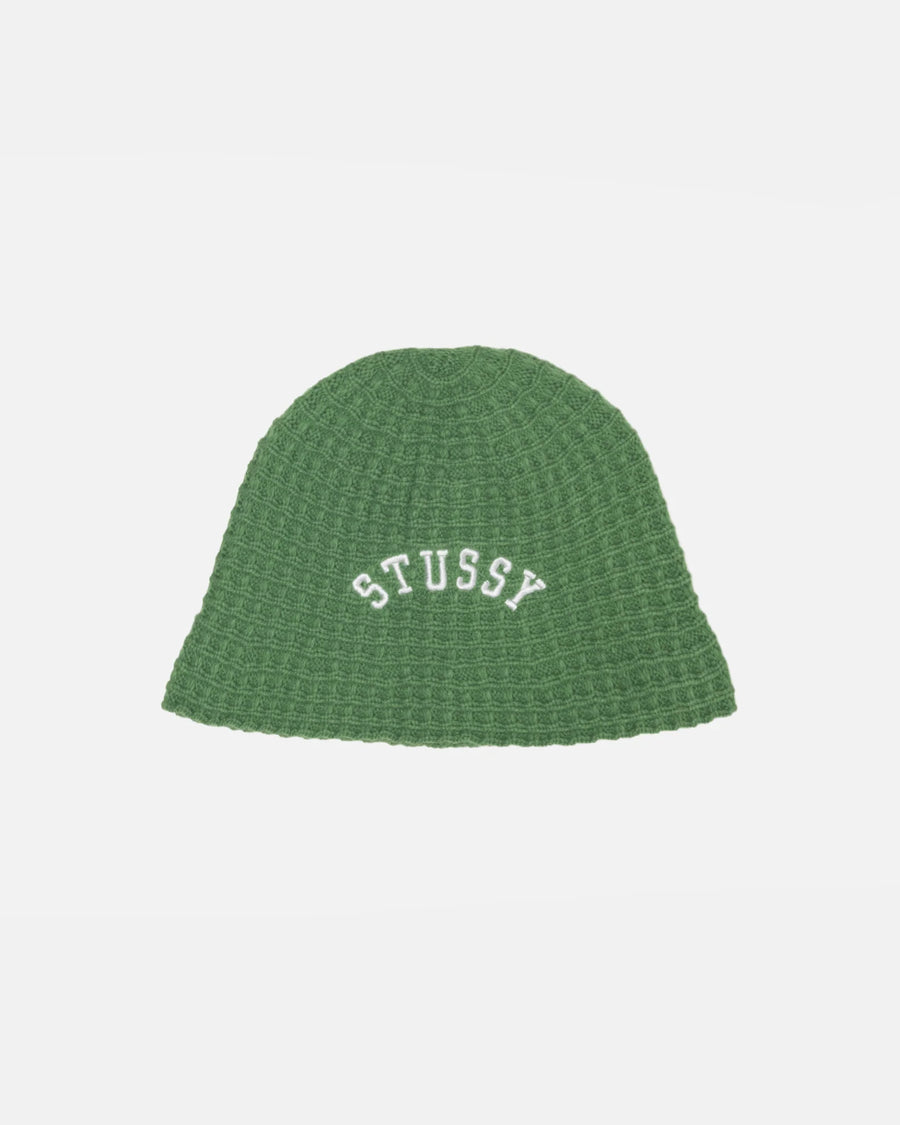 Waffle Knit Bucket Hat - Green
