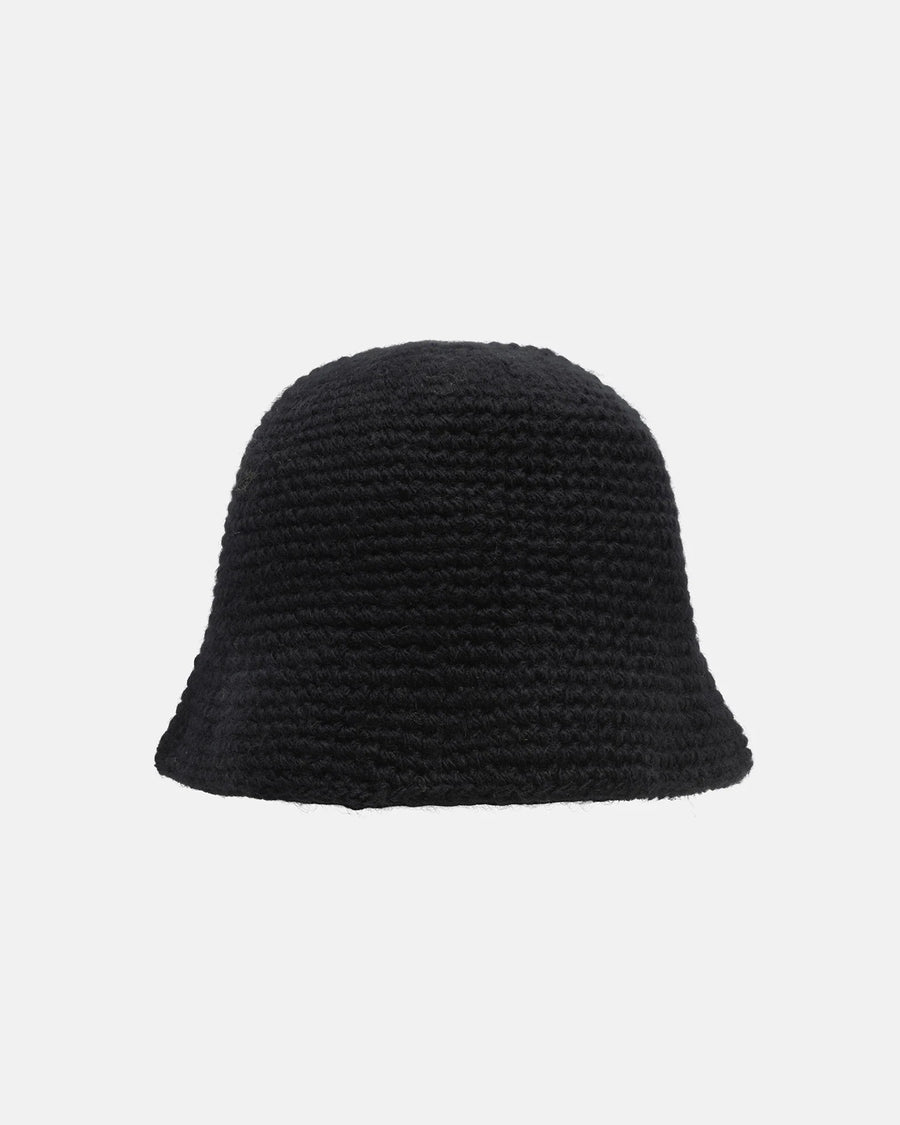 Swirly S Knit Bucket Hat - Black