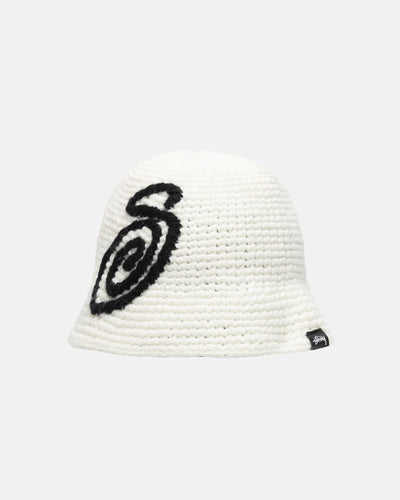 Swirly S Knit Bucket Hat - Bone