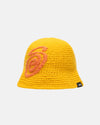 Swirly S Knit Bucket Hat - Yellow