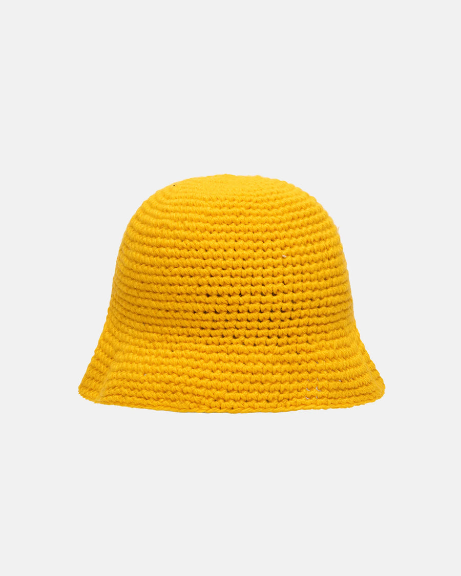 Swirly S Knit Bucket Hat - Yellow