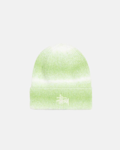 Cuff Beanie Knit Stripe - Lime