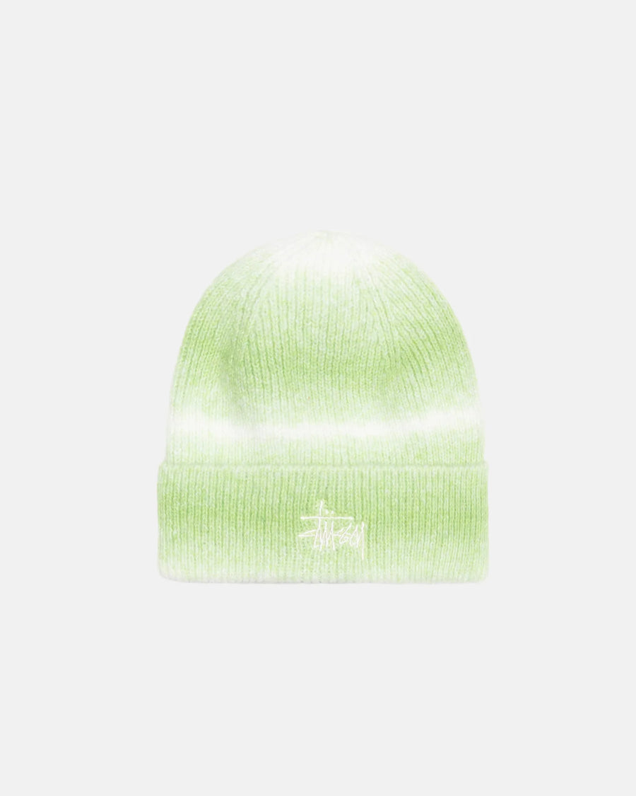 Cuff Beanie Knit Stripe - Lime