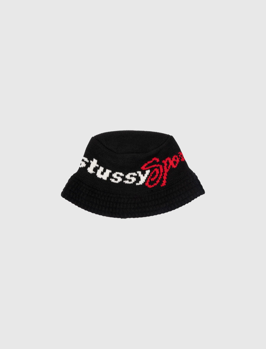 帽子 BUCKET HAT SWIRLY S KNIT BLACK Stussy - BLACK SWIRLY S KNIT BUCKET HAT – LE LABO STORE