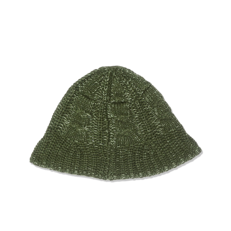 Cable Knit Bucket Hat - Olive