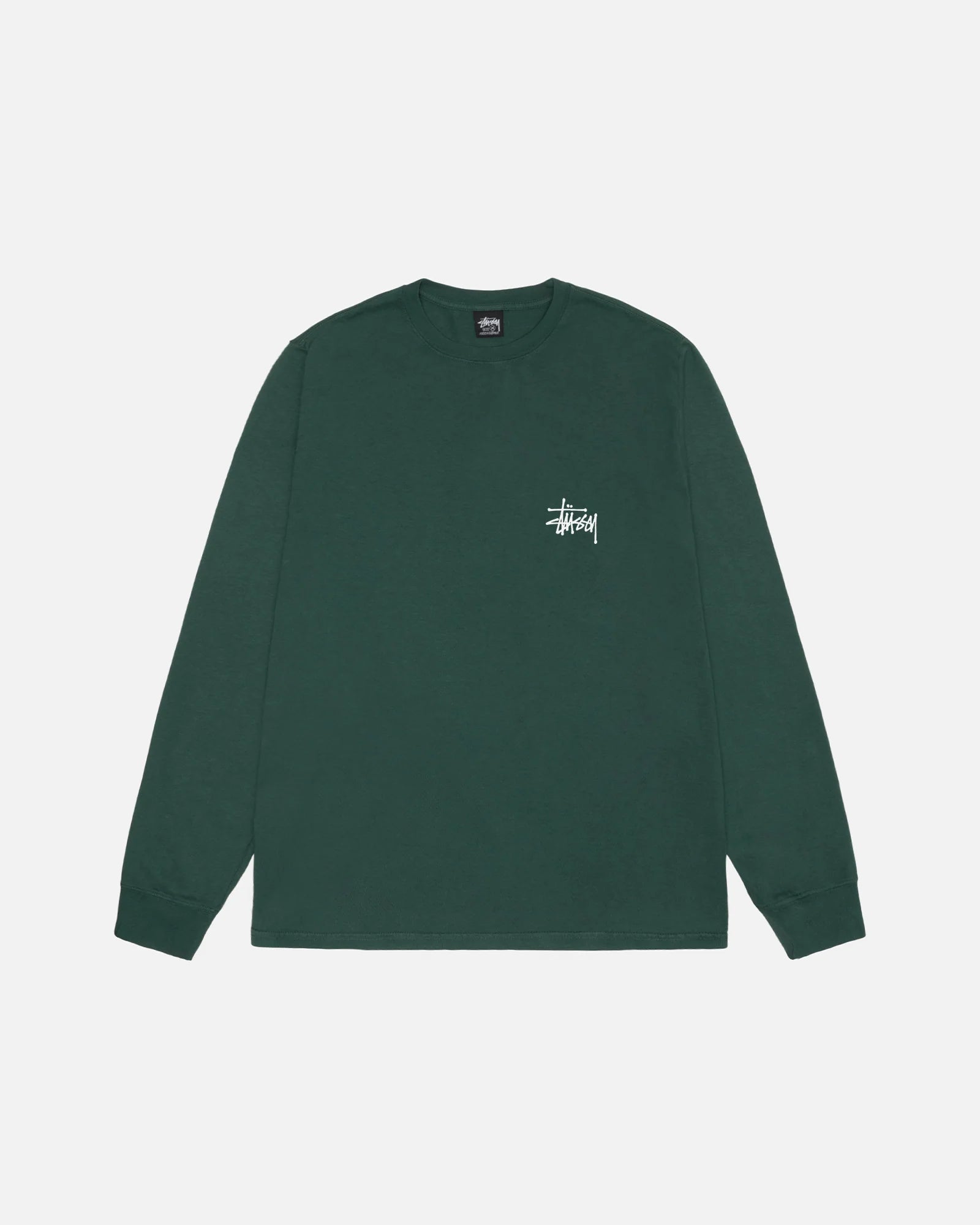 Basic Stussy Pig Dyed LS Tee - Forest