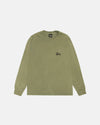 Basic Stussy LS Tee Pigment Dyed - Olive