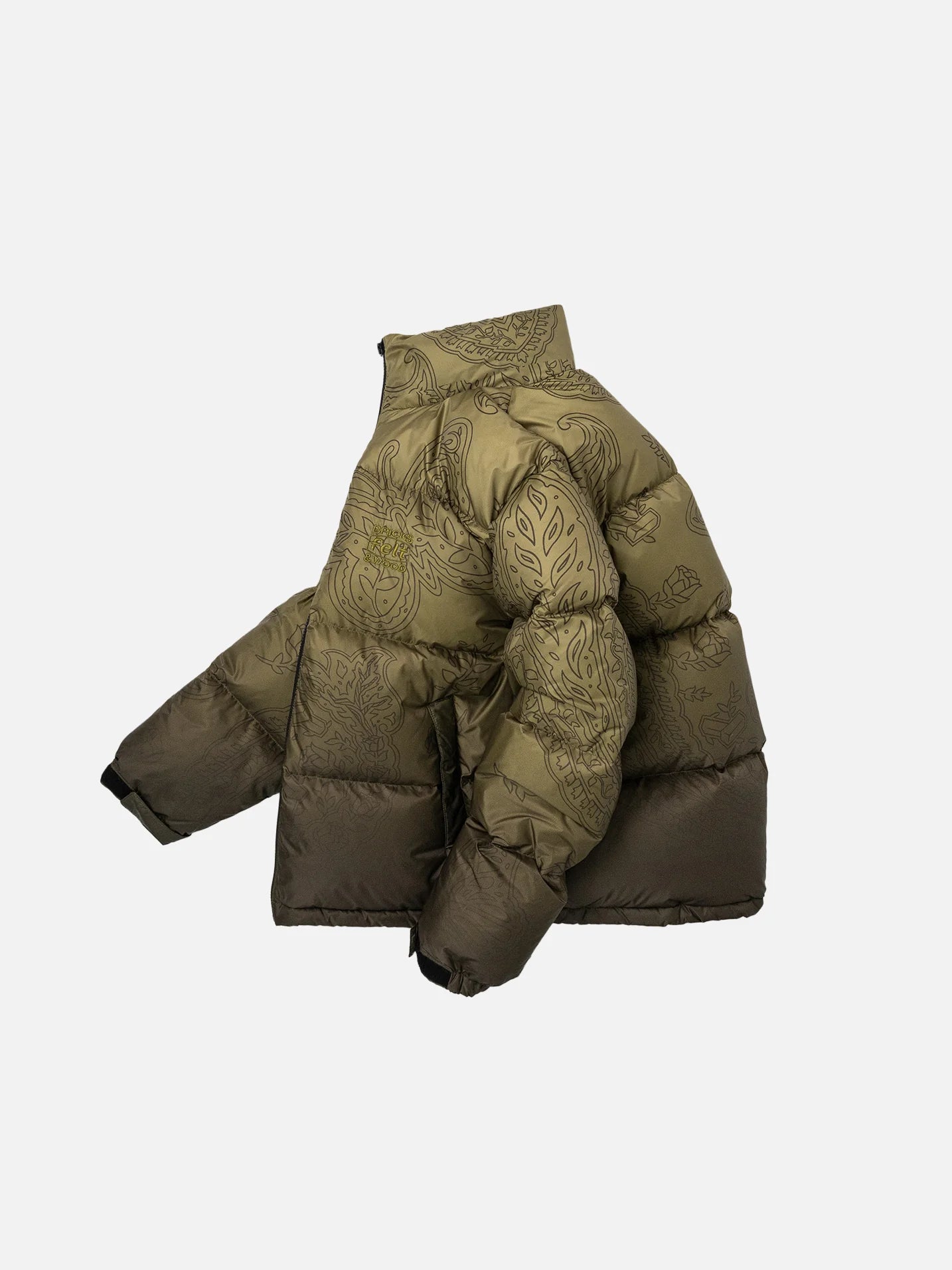 Paisley Butterfly Puffer - Olive
