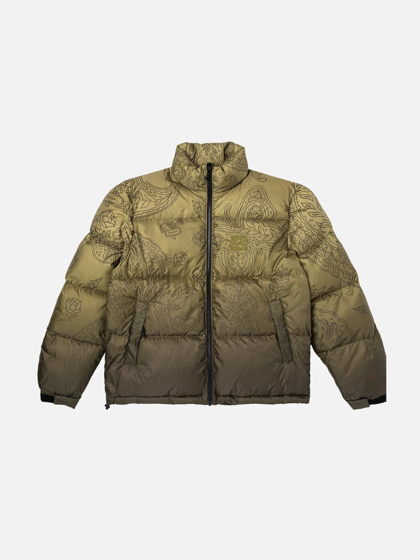 Paisley Butterfly Puffer - Olive