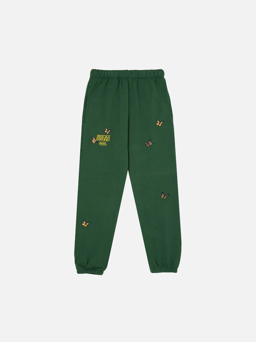 B&W x Felt Butterfly Sweatpants - Forest Green