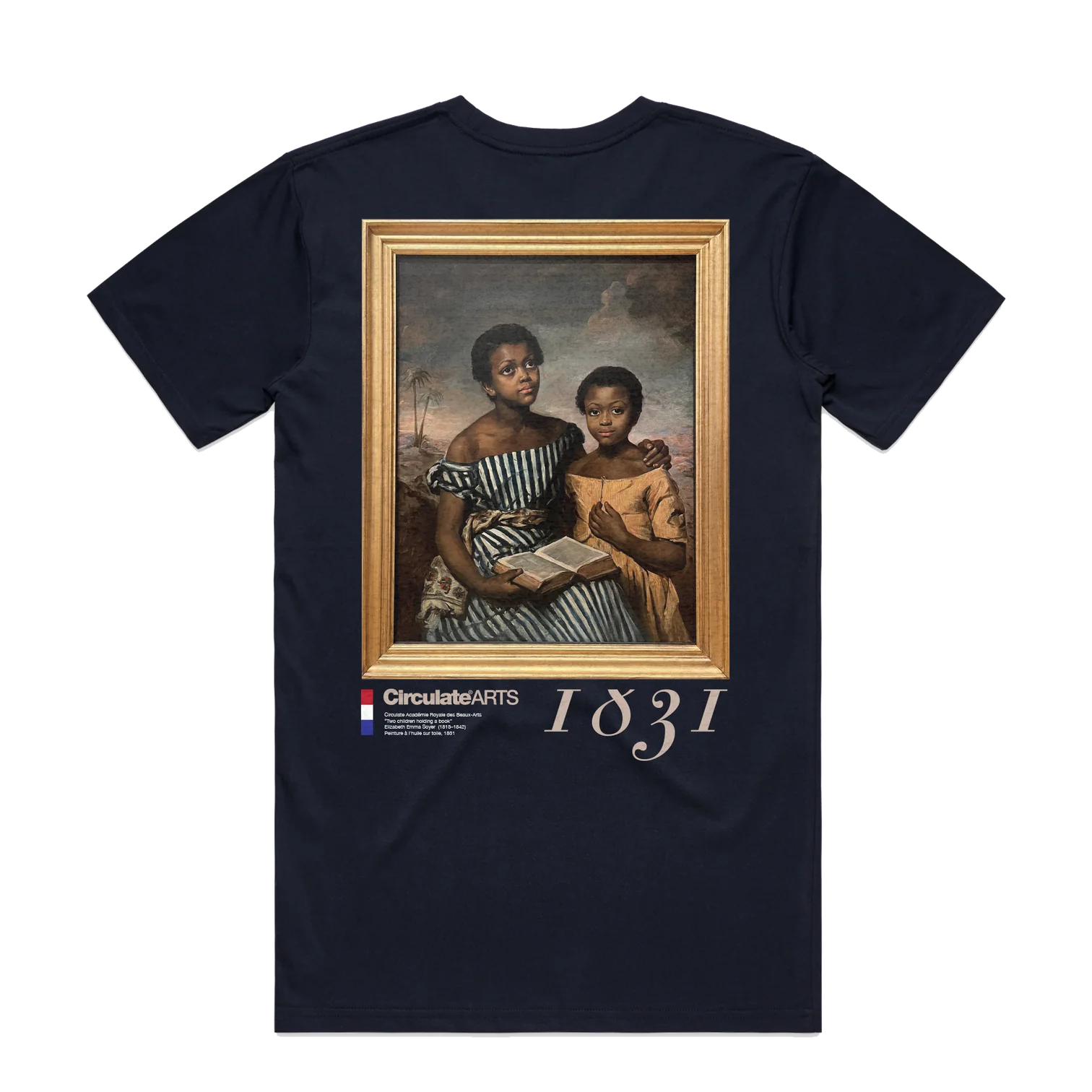 Two Girls T-Shirt- Navy