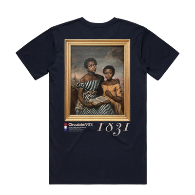 Two Girls T-Shirt- Navy