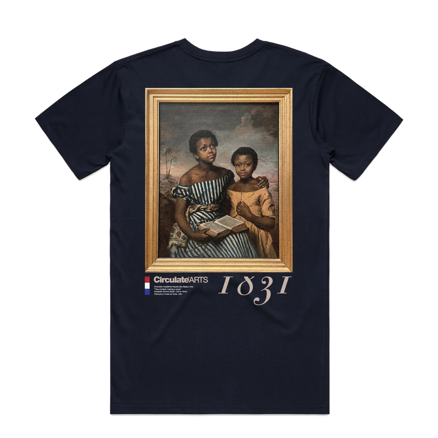Two Girls T-Shirt- Navy