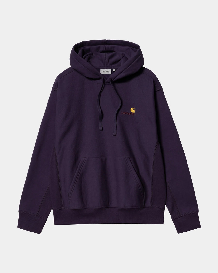Hooded American Script Sweat - Cassis