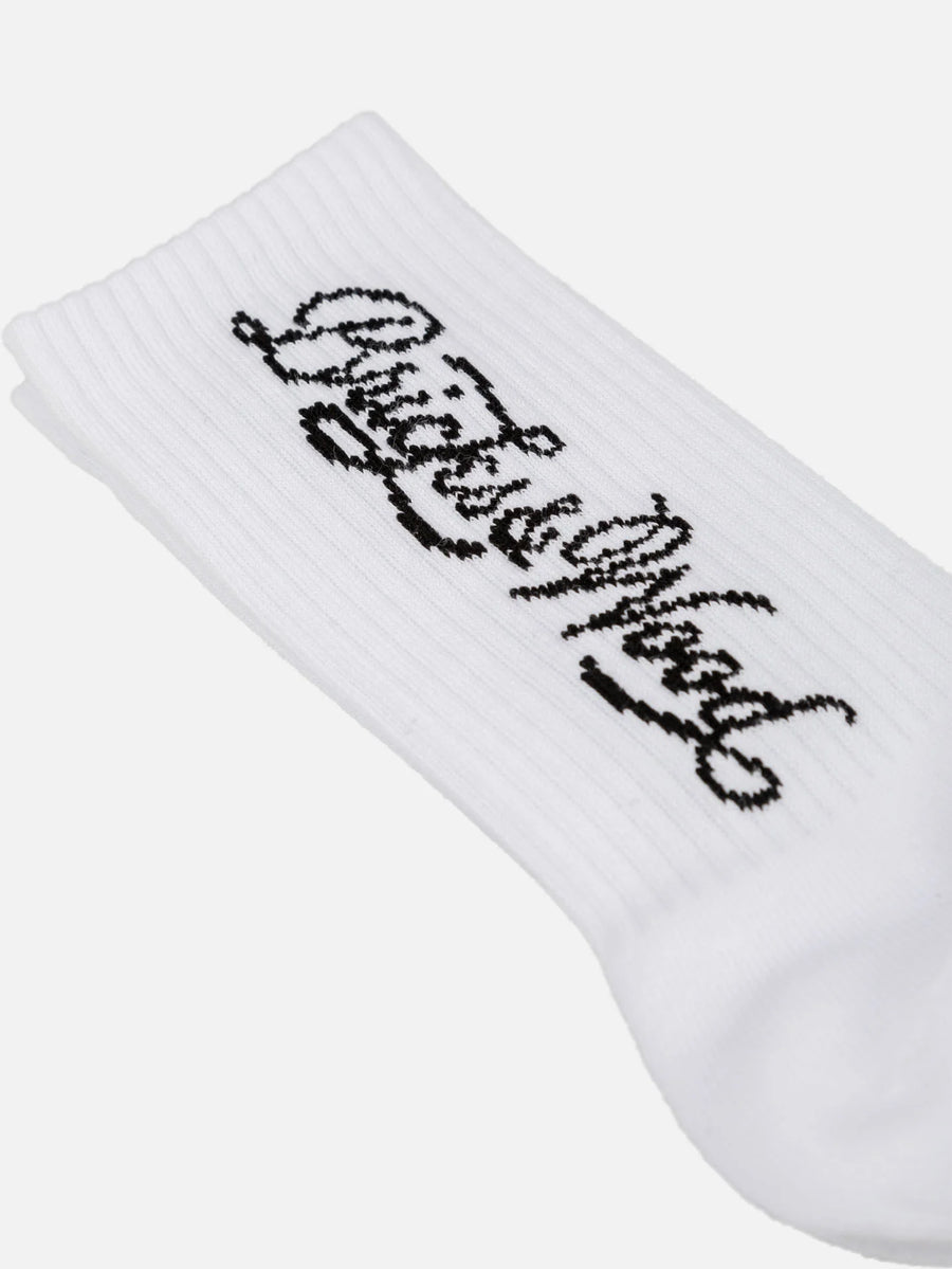 Script Logo Socks - White