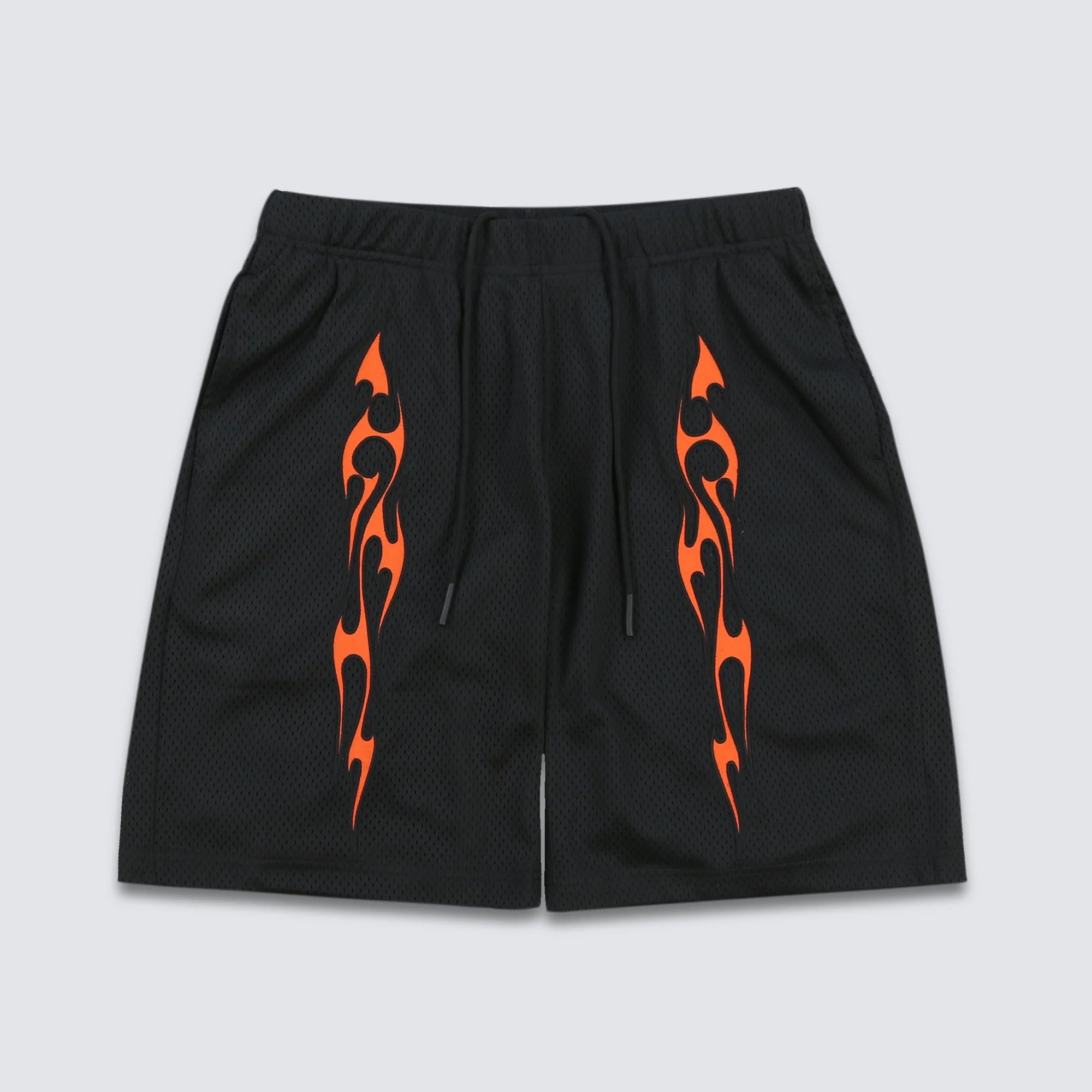 Flame Mesh Shorts - Black