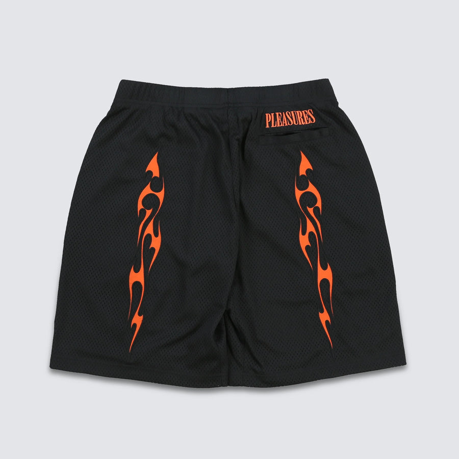 Flame Mesh Shorts - Black