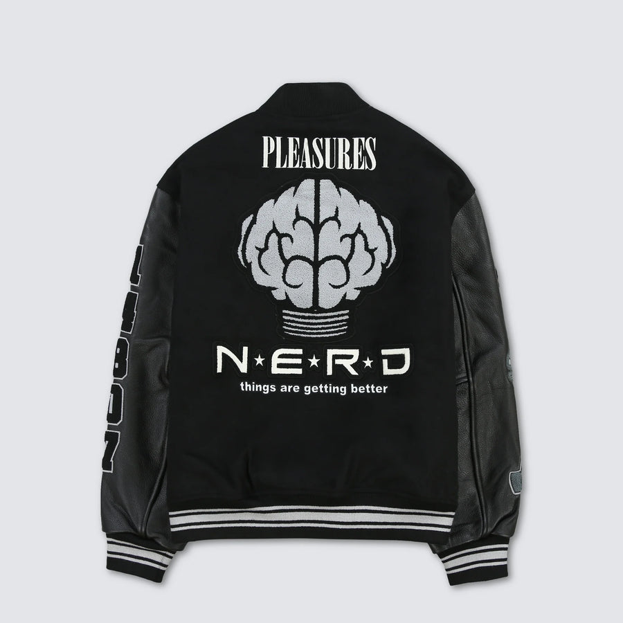 Nerd Varsity Jacket - Black