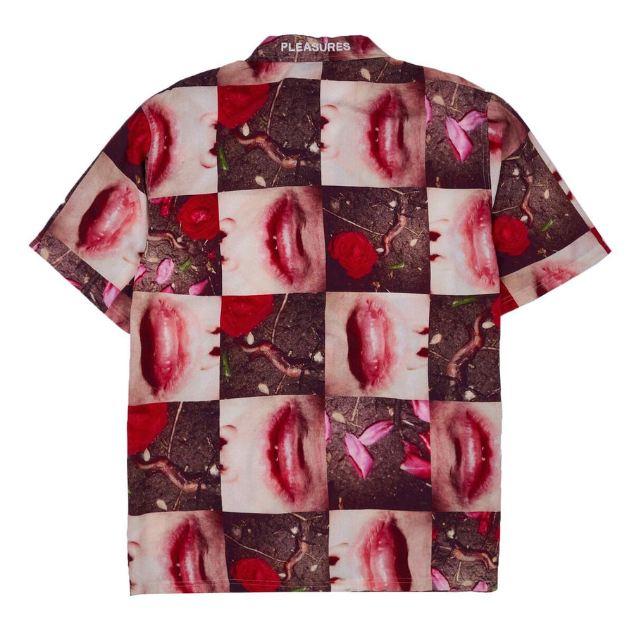 Wormy Lips Button Down - Red