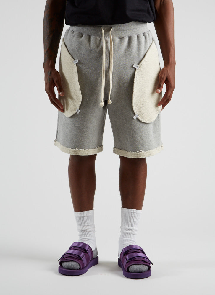 Reversible Terry Shorts - Heather Grey