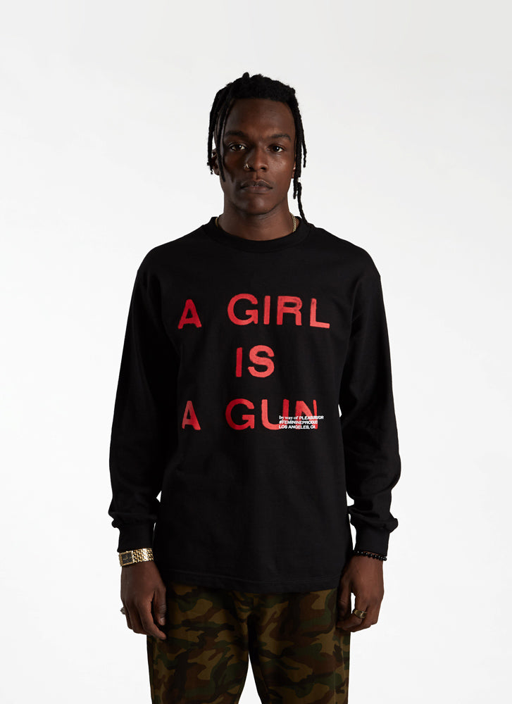 'A Girl is a Gun' Long Sleeve T-shirt - Black